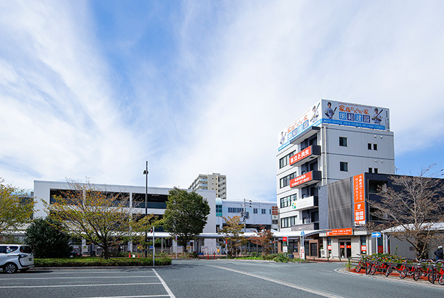 駅前のロータリー